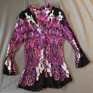 Violet & Claire Purple Paisley Blouse